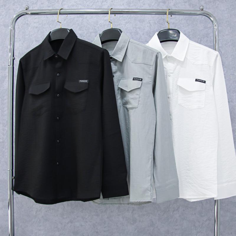 Product Introduction of Áo sơ mi nam tay dài vải dũi mềm thoáng mát phối túi thêu chữ trẻ trung sang trọng mẫu-ATC99 SHOP Menswear 16
