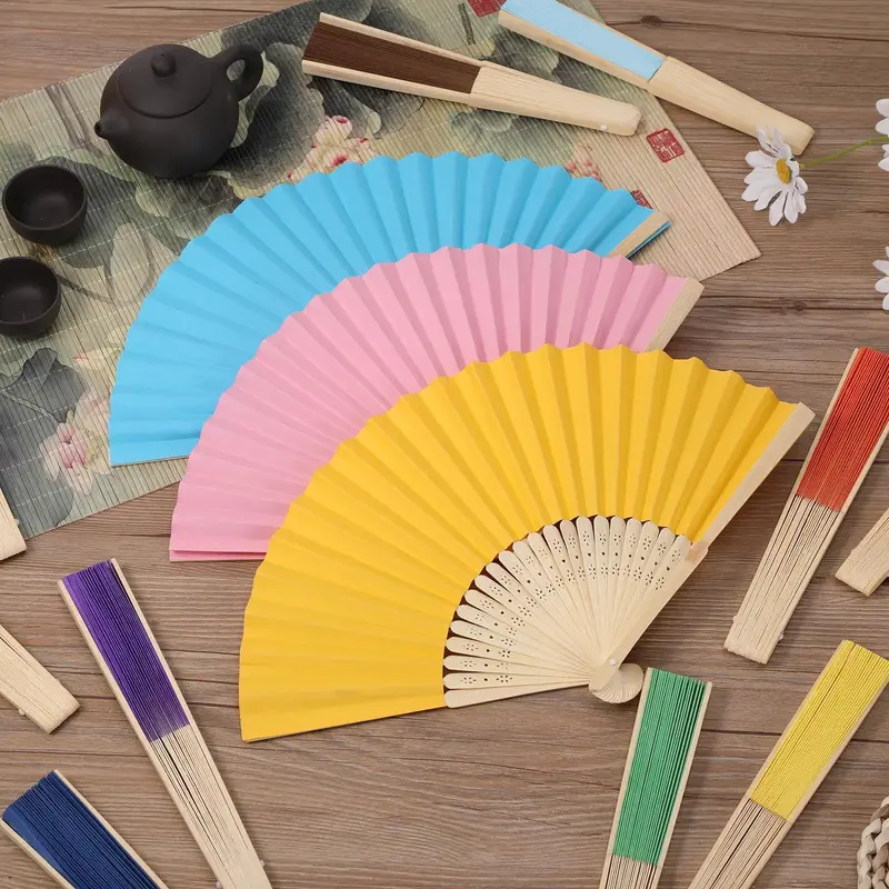 Hollow Out Design Bamboo Fan, 1 Count Portable Pink Folding Hand Fan, Decoration for Home Wedding Party, Mini Fan, Decorations Supplies, Decoration Items 0