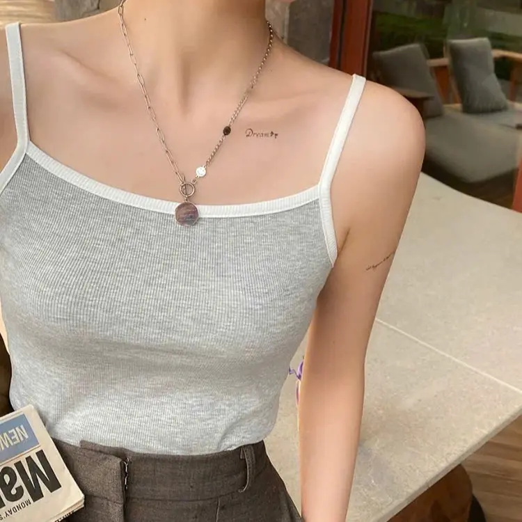 Áo 2 dây phối màu basic cho nữ từ 40-60kg,chất thun tăm mềm mịn mát, co giãn tốt-Topwomenwear 1