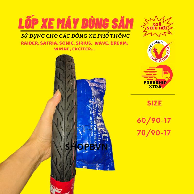 Lốp xe dùng ruột 60/90-17 và 70/90-17 gai xương cá cho các dòng xe phổ thông sirius,wave,dream... 2