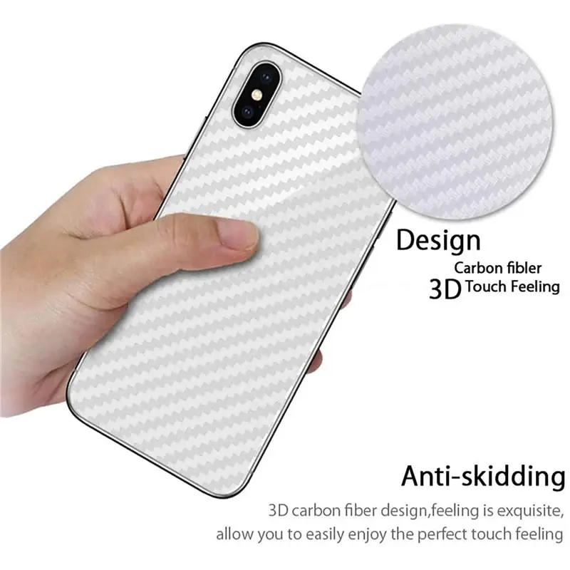 Miếng Dán Chống Trượt, Dành Cho iPhone 16, 15, 14, 13, 12, 11, Pro Max, Bảo Vệ Vỏ Điện Thoại, Phim Lưng Sợi Carbon Trong Suốt, Tương Thích Với IP X, XS MAX, XR