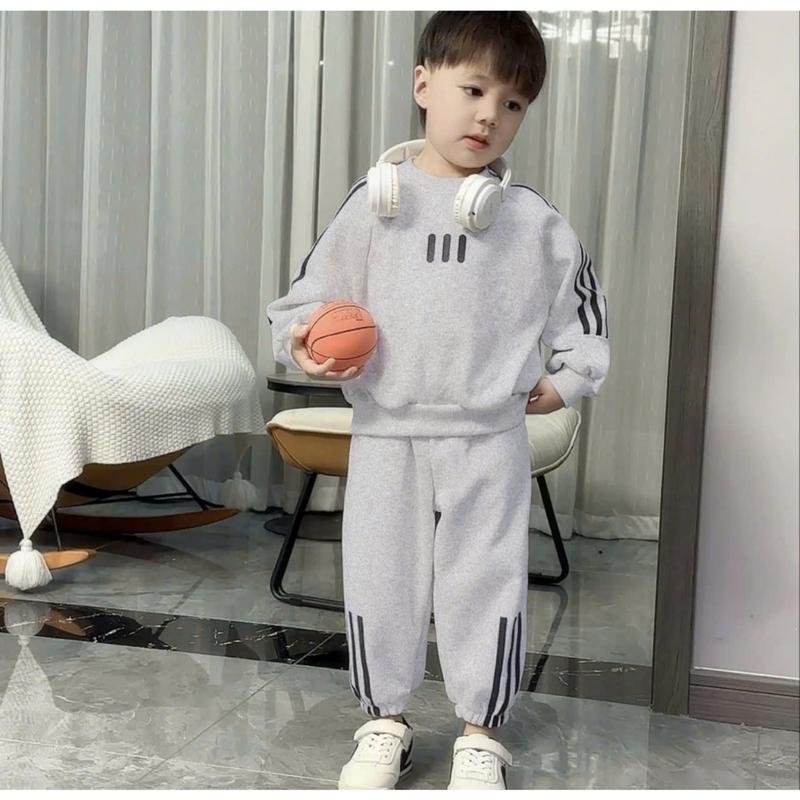 Set bộ quần áo thu đông dành cho bé trai vfa bé gái 14-45kg mẫu BA VẠCH. Thiết kế đẹp, chất vải ấm. D53 6