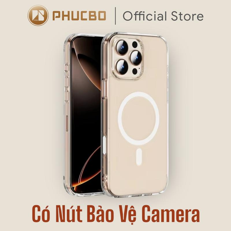 Ốp Lưng Trong Suốt Wiwu Chống Sock, Có Nút Camera Control cho ip16, Hỗ trợ sạc không dây Phụ Kiện Phone ốp  camera