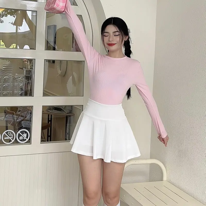 BARBIE DEROSE SKIRT (CÓ QUẦN BẢO HỘ) - Chân Váy Búp Bê Nữ Đơn Giản Lưng Cao Có Lót Chất Thun Gân Xịn 1 Mặt Women (2 MÀU) 8