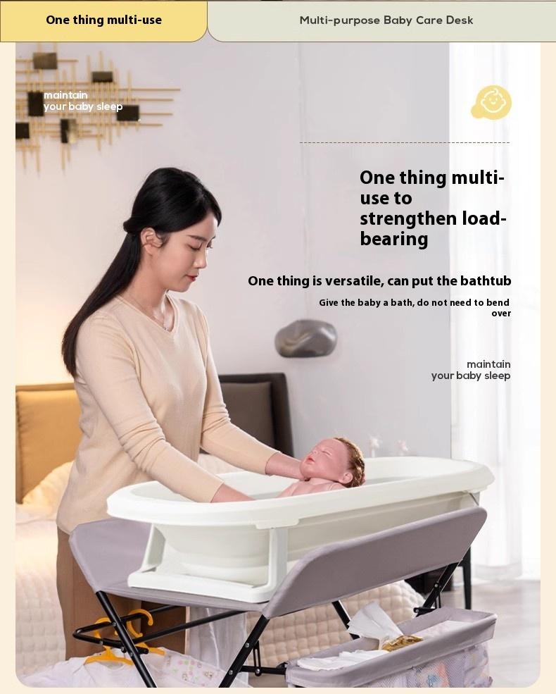 Product Introduction of 【SG Happy Baby】 [diaper changing table]Baby Diapers Changing Table Foldable Newborn Multifunctional 0-3 Years Old Care Diaper Nursing Table LAPN 4