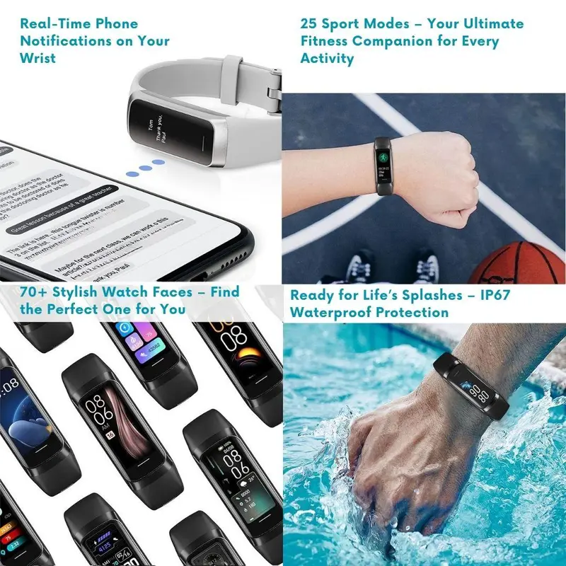 EFFEOKKI 1.1 Inch Multifunctional Smart Watch, 1 Count Fashionable Digital Watch with Multi-sports Modes, Waterproof Sports Watch for Women & Men, Electronic Gadgets, Cyber 5
