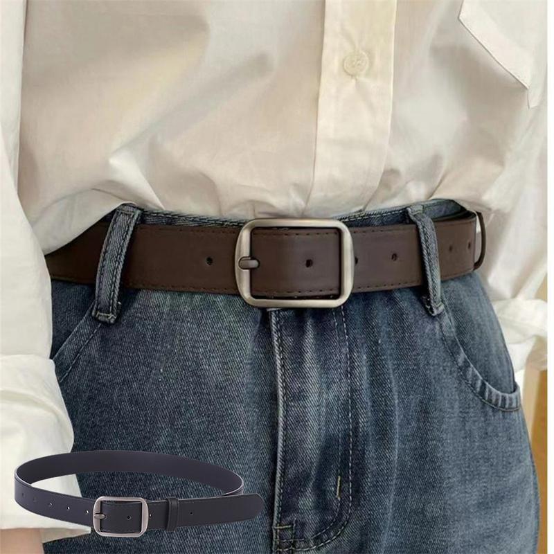 Simple High-end Sense Belt Women's Korean-style New All-match Jeans Decorative Belt Male Student Trouser Belt Matte Silver 1