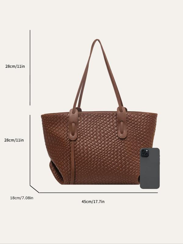 Women's Summer 2025 Beige Elegant Large Capacity Tote Bag with Pockets Inside, Casual Trendy Handbag & Shoulder Bag, Tote Bag for Trip & Business, Ladies Purse, Shopper Handbag, Biggie Bag Upgraded Large 7