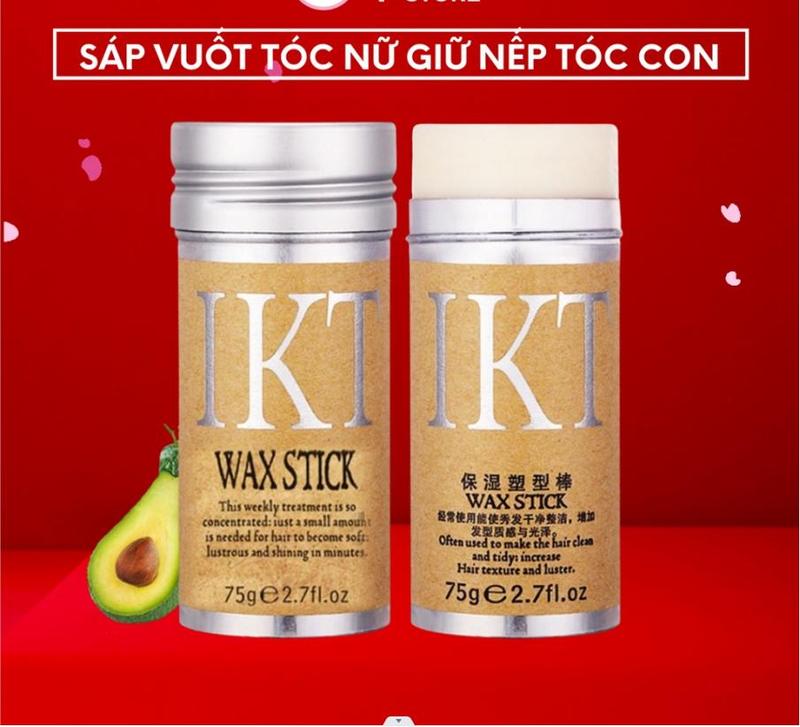 Sáp vuốt tóc Nữ IKT Wax Stick 75g dạng thỏi giữ nếp tóc con keo tạo kiểu tóc nữ tóc trẻ em mềm và dưỡng ẩm