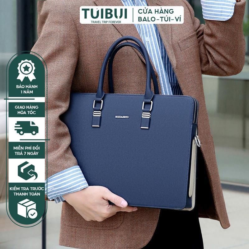 Cặp da nam công sở thương hiệu KUQIDAISHU đựng máy tính laptop 15.6 inch, giầy tờ tài liệu A4, chống nước - Túi đeo chéo nam KUQIDAISHU - Bag Đựng Laptop