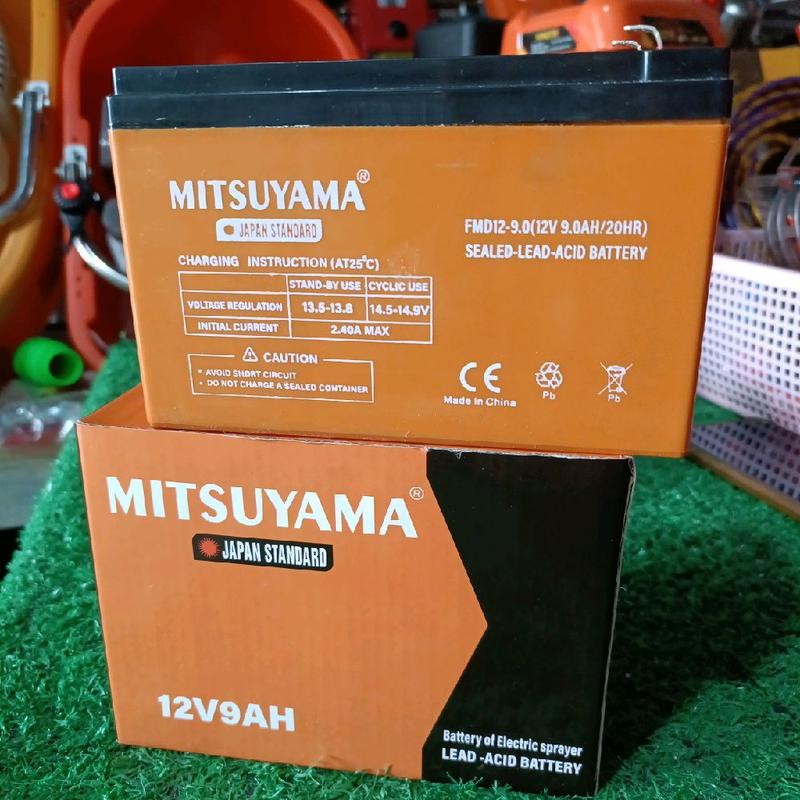 Ăc Qui Cao Cấp Mitsuyama  12V - 9AH Phun Đến 30 Bình Siêu Mạnh Sử Dụng Cho Bình Xịt 1 Bơm Trọng Lượng 2.3kg [Có Hộp Giấy + Sốp Đựng Ăc Qui Khi Giao Hàng] 1