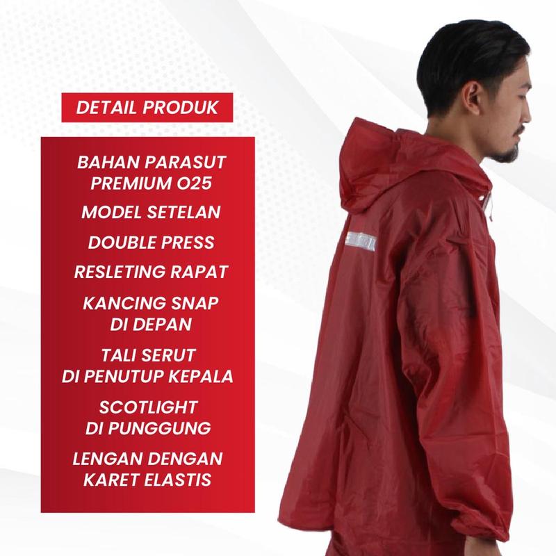 Jas hujan raincoat KHN pria dan wanita tebal anti rembes double press Remaja Dewasa jas  hujan 2