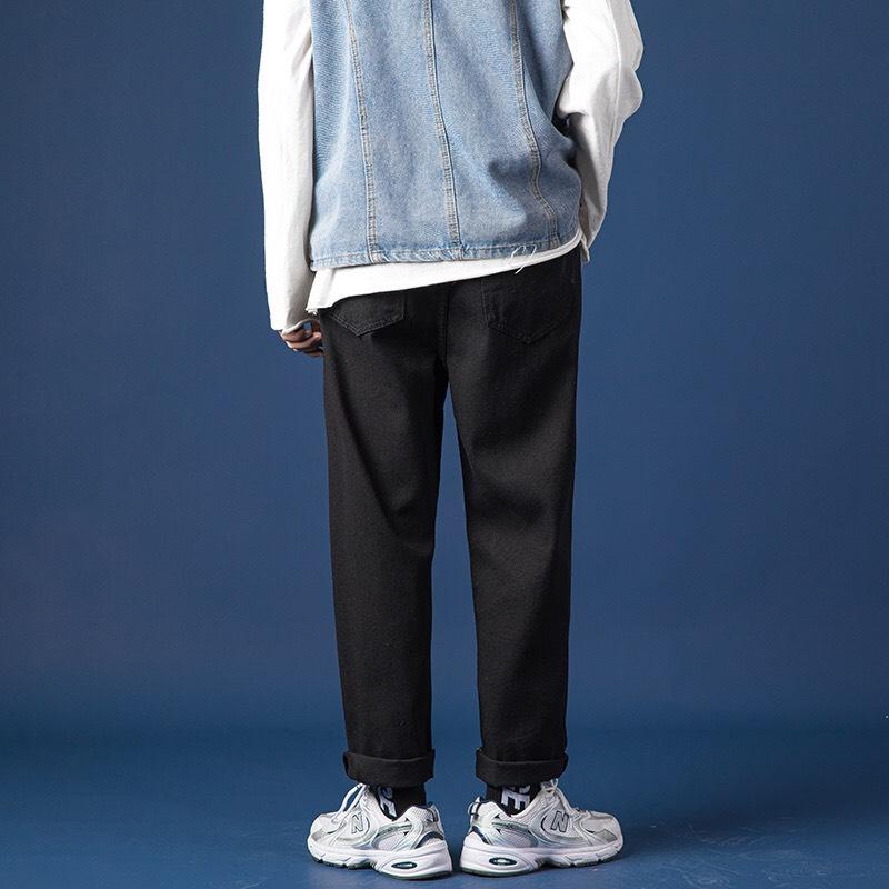Quần Jeans Nam Basic Unisex ,Form Baggy ,Chất Bò Không Giãn , Dày Dặn , Mềm ,Thời Trang Hot 4