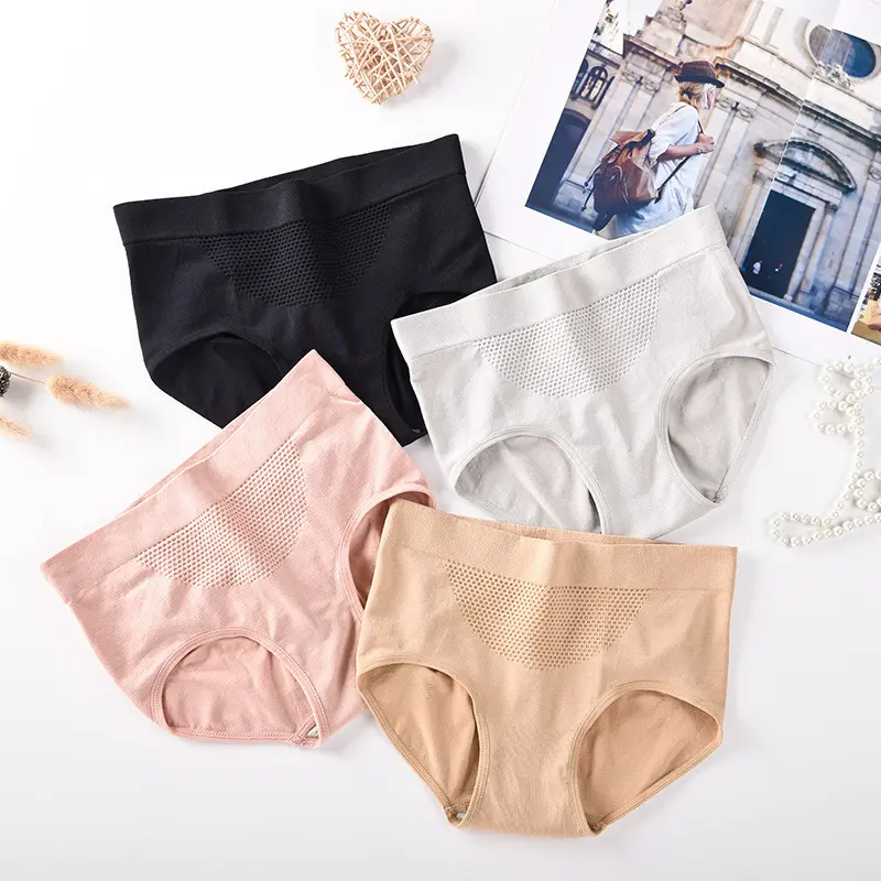Đồ Lót Nữ, Thiết Kế Tổ Ong 3D, Quần Lót Thoáng Khí, Không Đường May, Phong Cách Bodycon, Đáy Quần Cotton Nguyên Chất, Thoải Mái, Quần Tam Giác, Thích Hợp Cho Phụ Nữ