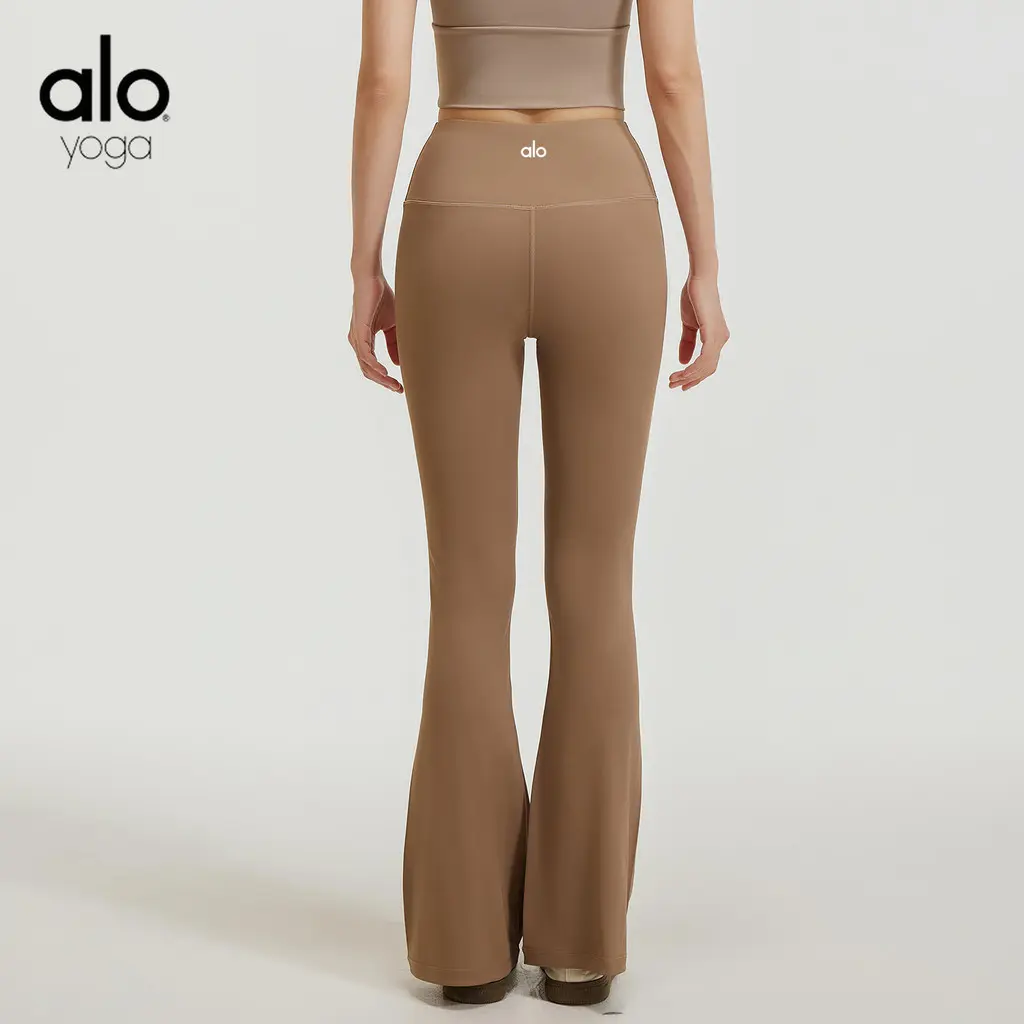 Alo Yoga High Waist Hip Lift Flared Pants Seamless Yoga Pants Pilates Sports Fitness Pants