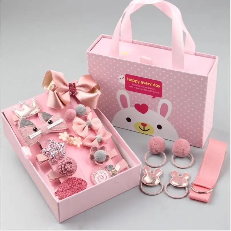 Wemee - Set Ikat Rambut 18pcs - Ikat Rambut Anak Set Jepit Rambut Wanita - Kado Ulang Tahun - Bisa COD & Gratis Ongkir