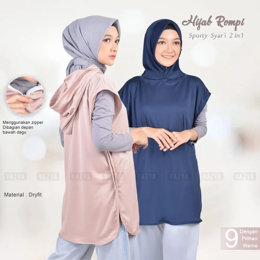 Hijab Rompi Sporty Syar’i 2 in 1 Muslim Nyaman Syari