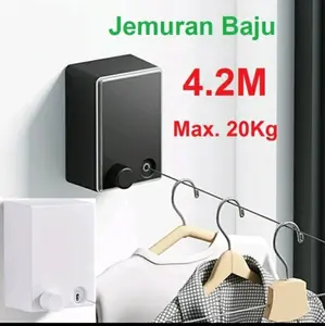 Jemuran Baju Portable Indoor Outdoor Retractable Tali Clothesline Kuat