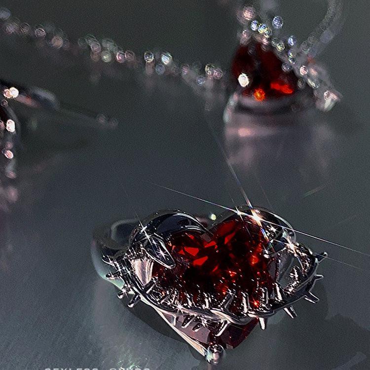 Product Introduction of Nhẫn Gai Zircon Trái Tim, Dành Cho Nữ, Thiết Kế Nguy Hiểm Nhịp Tim, Thiết Kế Độc Đáo Cao Cấp, Nhẫn Ngón Trỏ Nhẫn Dễ Phối Đồ Độc Đáo 5