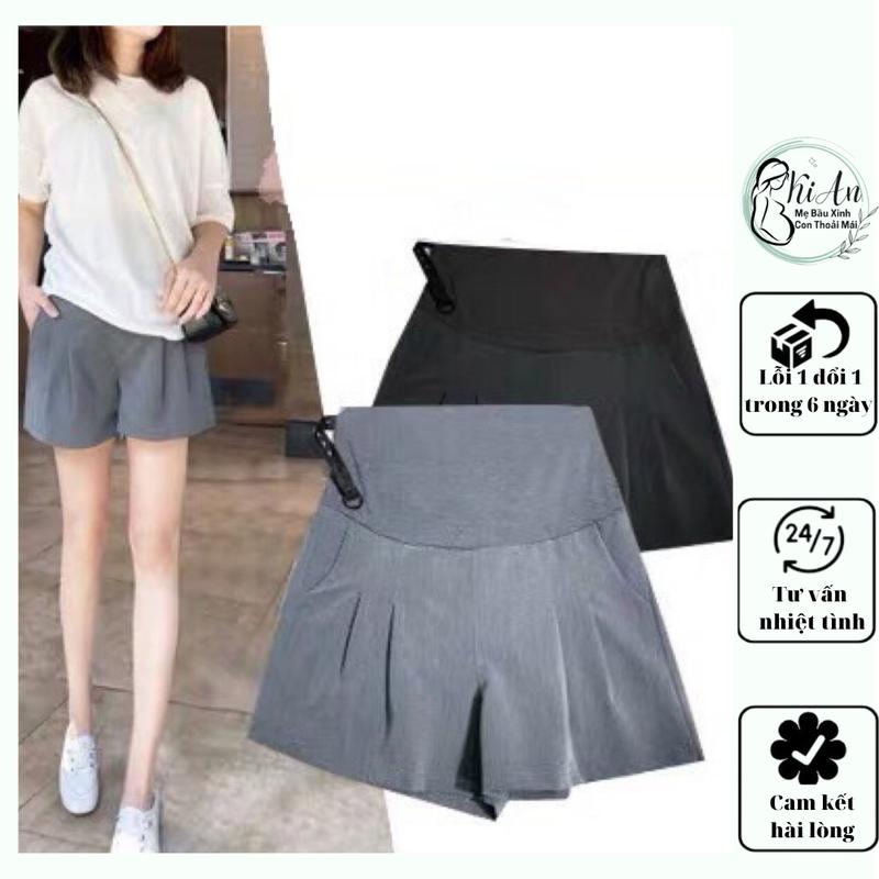 Quần sooc bầu Ki An hàng loại1 quần bầu chất 2 biên siêu mát siêu mềm siêu mịn quần short đùi bâu size từ s-3xl Váy Bầu Đầm Bầu