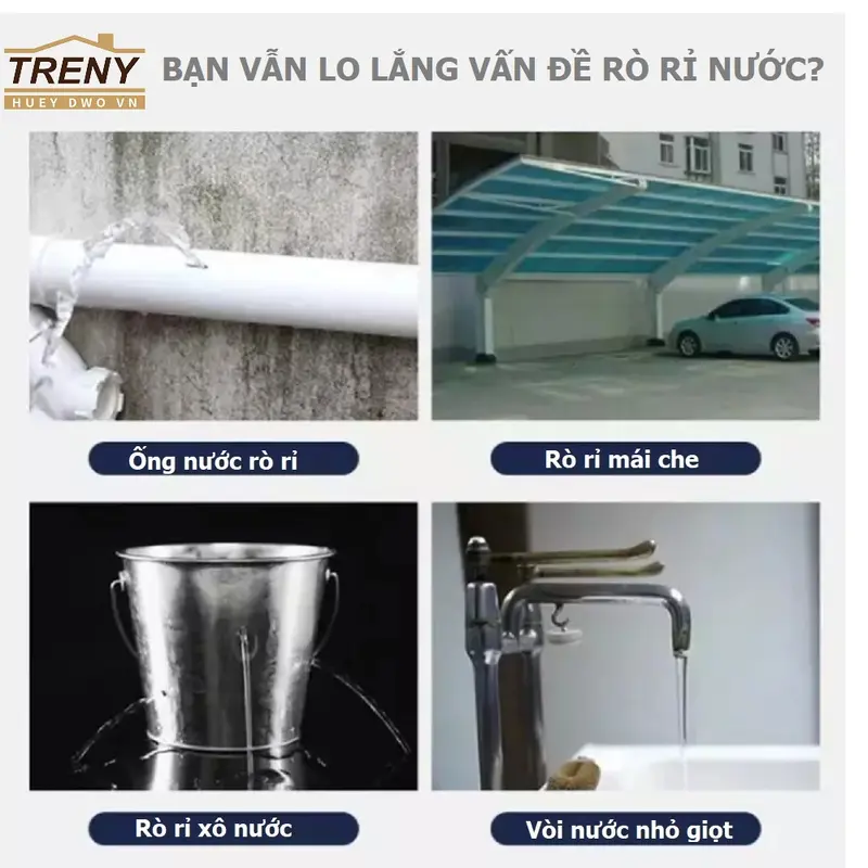 BUTYL - keo dán đa năng, keo dán chống thấm, dán được đa dạng bề mặt: mái tôn, ống nước, tường - gạch 4