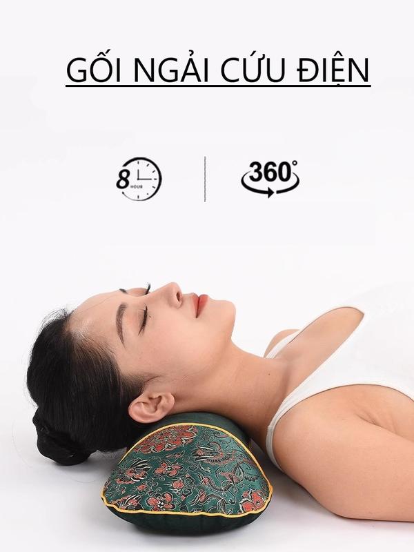 Gối Ngải cứu Điện , Gối thảo dược Tự nhiên ,Kê cổ vai gáy , Massage Giảm Đau - Hàng Đông y nội Địa Trung 2