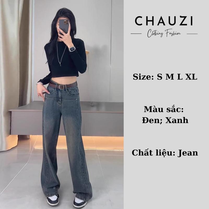 Quần Jeans Nữ Ống Suông Rộng Eo Cao CHAUZI QD749 - Thời Trang Hiện Đại - Pants, Denim Ong  Women Lưng Cao quan  jeansuong quần  jean quần  jeans