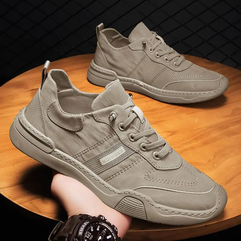 Sport Sneaker Giày Thể Thao Nam, Chất Liệu Lụa Lạnh Màu Đen, Thích Hợp Chạy Bộ Và Đi Học, Thiết Kế Nguyên Bản