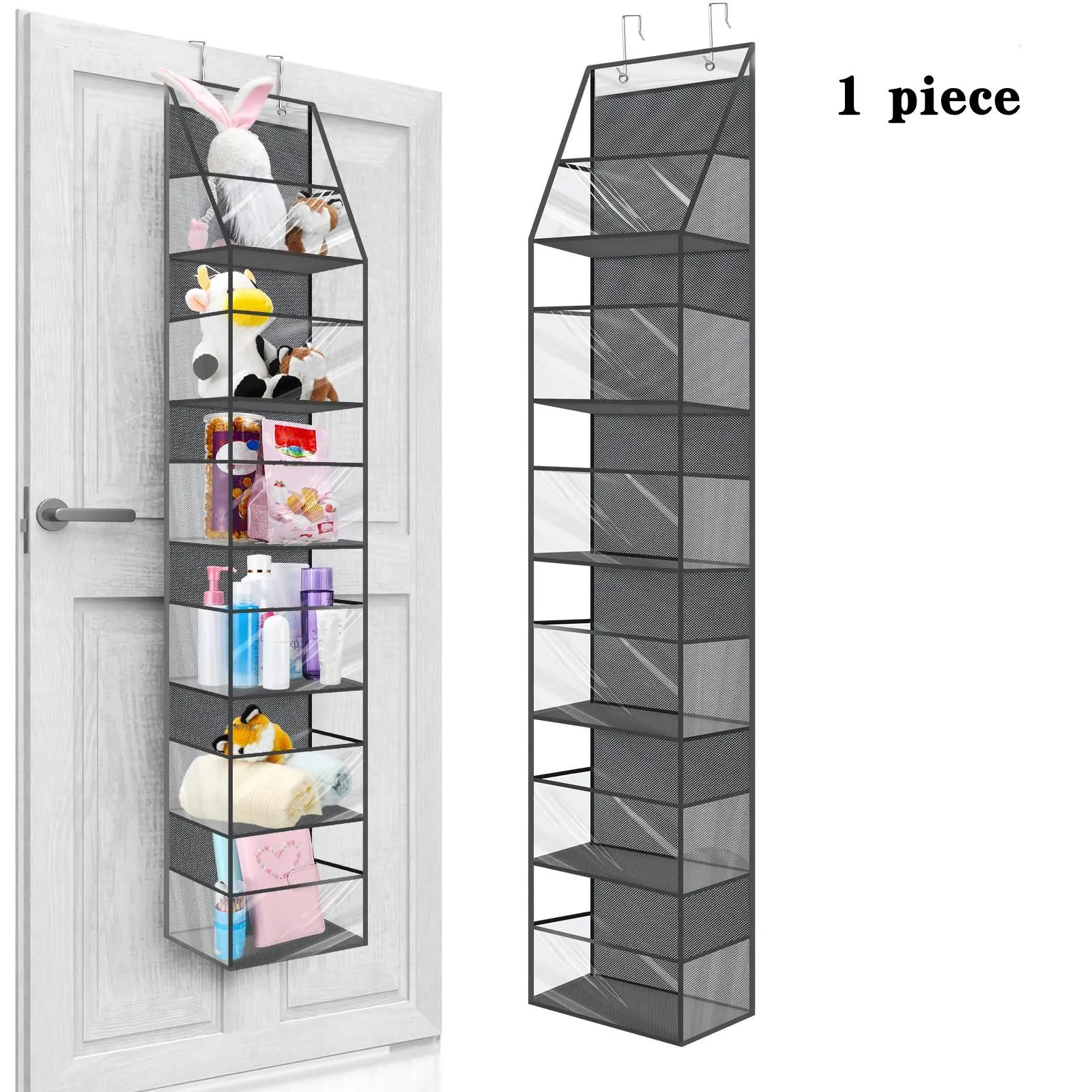 Door Back Hanging Storage Bag, 1 Count 6 Layer Sundries Toy Doll Books Hat Hanging Storage Bag with Clear Pocket, Home Organizer for Bedroom, Bathroom, Dormitory, Office