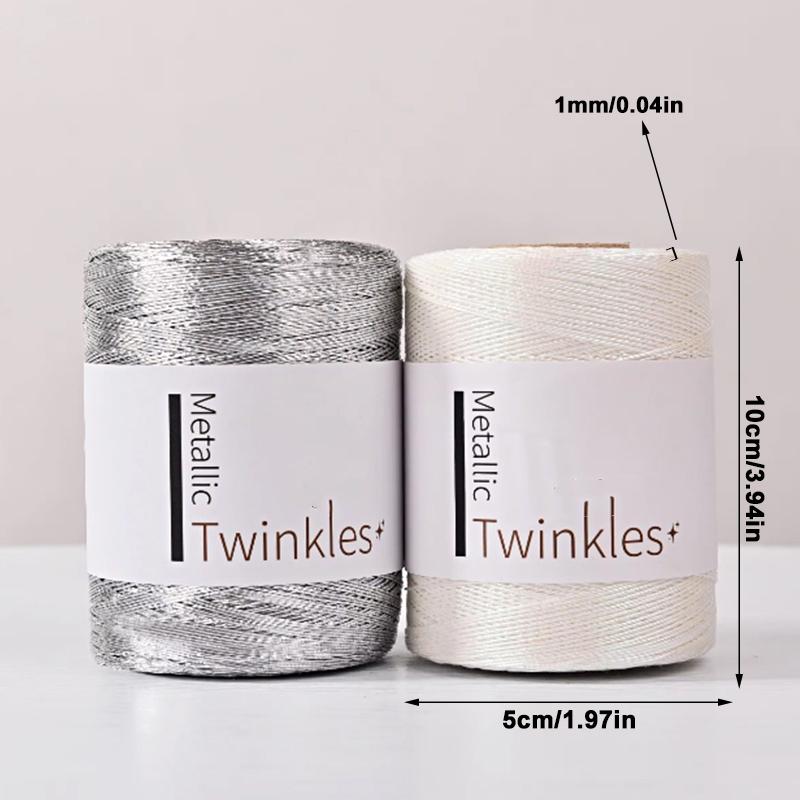 Product Introduction of New Silver Handmade Yarn Popular Same Style Woven Small Silver Bag Woven Flash Core Wire Crochet Needle 200g 1 Ball Yarn 17