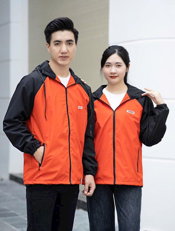 [G3]Áo khoác gió Nam Nữ - bên trong lót lưới,bên ngoài tráng bạc chống nước, mũ liền Menswear Tay Dài 5