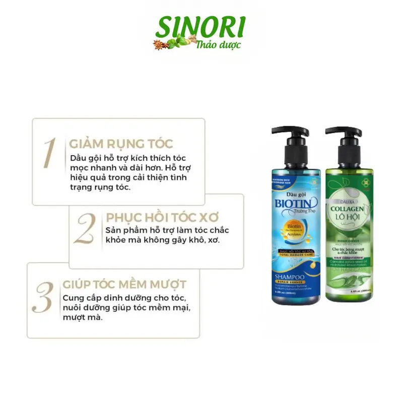 Dầu xả collagen lô hội Sinori giúp bổ sung độ ẩm cho tóc 200ml 2