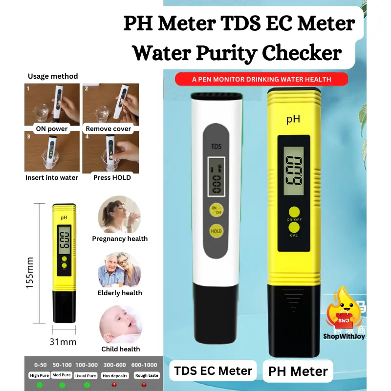 【ShopWithJoy】Meter PH Pengukur Ketulenan Air PH Meter Water Purity ...
