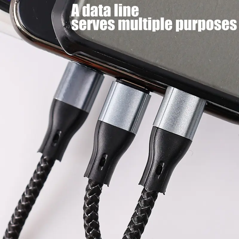 Cáp sạc nhanh, 3 trong 1, 100W, Cáp USB loại C, dành cho IPhone, Samsung, Huawei, 50 Pro, Bộ sạc Micro Usb C, Dây cáp sạc 7