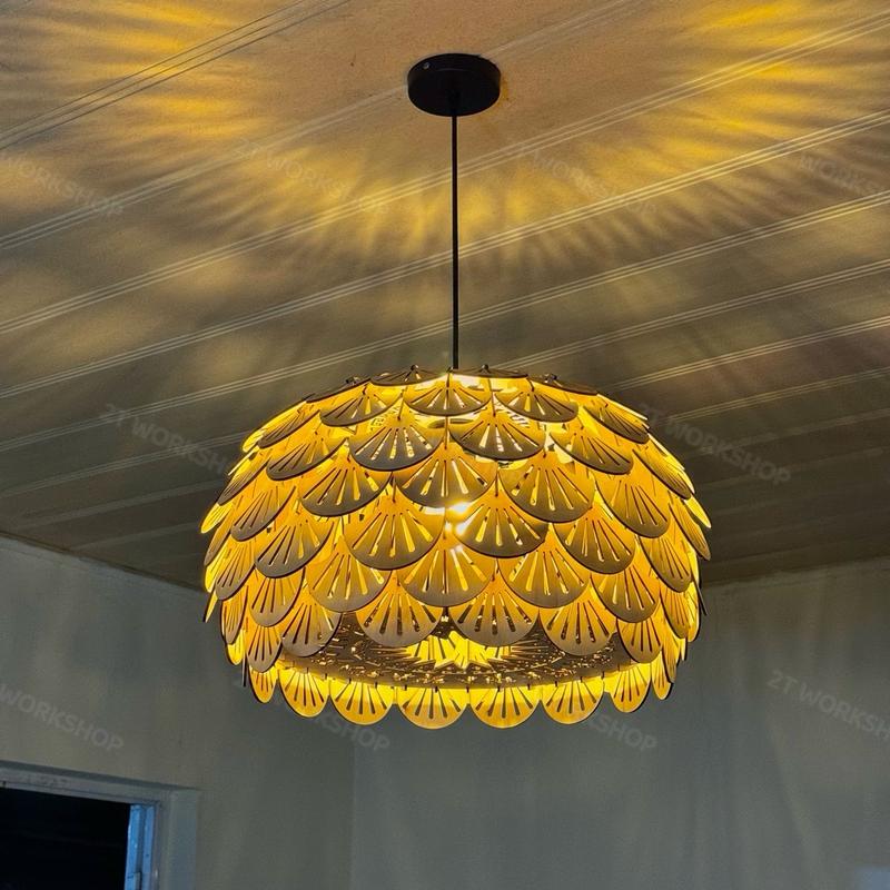 Đèn Thả Gỗ Trang Trí Decor Trống Đồng 2T WORKSHOP DT29