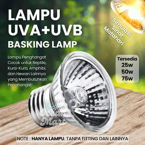 Lampu Reptile UVA UVB 25 50 75 Watt Reptil Pemanas Penghangat UV Sulcata Torto Kura Air Brazil
