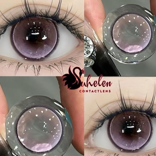  SUHELEN  CÓ CẬN  KÍNH ÁP TRÒNG TÍM LuLy HIệu ứng Douyin tỷ tỷ  Giãn Tròng 14.5   Lens mắt  Nữ có RENNY -TÍM  