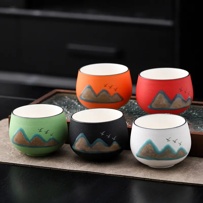 Bộ Cốc, Xu Hướng Trung Quốc Văn Hóa Và Sáng Tạo, Cốc Chủ, Bát Trà Gốm Sứ Wanli Jiangshan, Hộp Quà, Thích Hợp Cho Khai Trương Công Ty Và Quà Tặng Cuộc Họp Hàng Năm 3