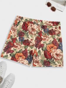 Men's Floral Print Shorts, Regular Fit Casual Street Fashion Comfy Shorts for Summer, Bohemian Men's Bottoms for Daily Wear