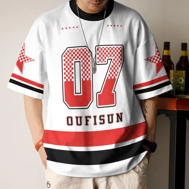 2025 men's street plus size T-shirt, casual digital 3D printed jersey T-shirt, large size short sleeved, medium width, street trend, lightweight and breathable men's sportswear can be worn up to 110KG. Áo Menswear Cổ Tròn 2