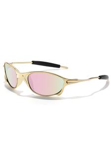 Lentes de sol deportivos de moda, adecuados para actividades al aire libre, lentes decorativos tridimensionales, marco de metal + PC cómodo y duradero