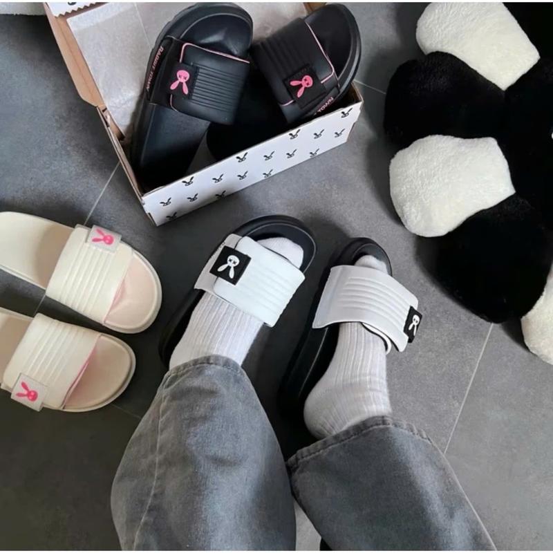 Product Introduction of Dép quai viền mix màu white rabbit đế cao 4cm - Kèm 2 hộp - Có bảo hành - hỗ trợ đổi size Slipper DéP Đế Bằng Nam Dép Lê Quai Ngang Cao Su dép  rabbit mini bags 3
