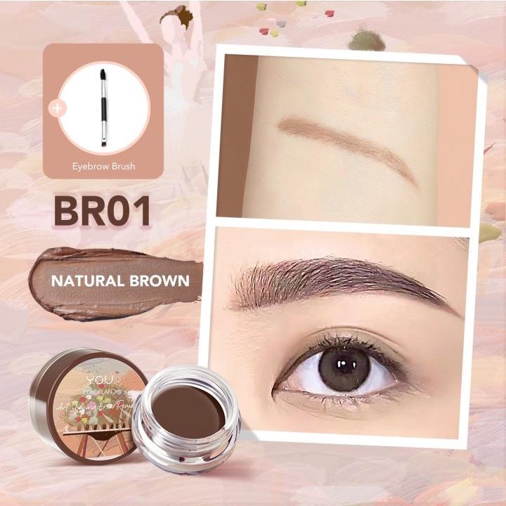 NEW!!!YOU Colorland Art Shaping Brow Pomade/ eyebrow pomade + Kuas