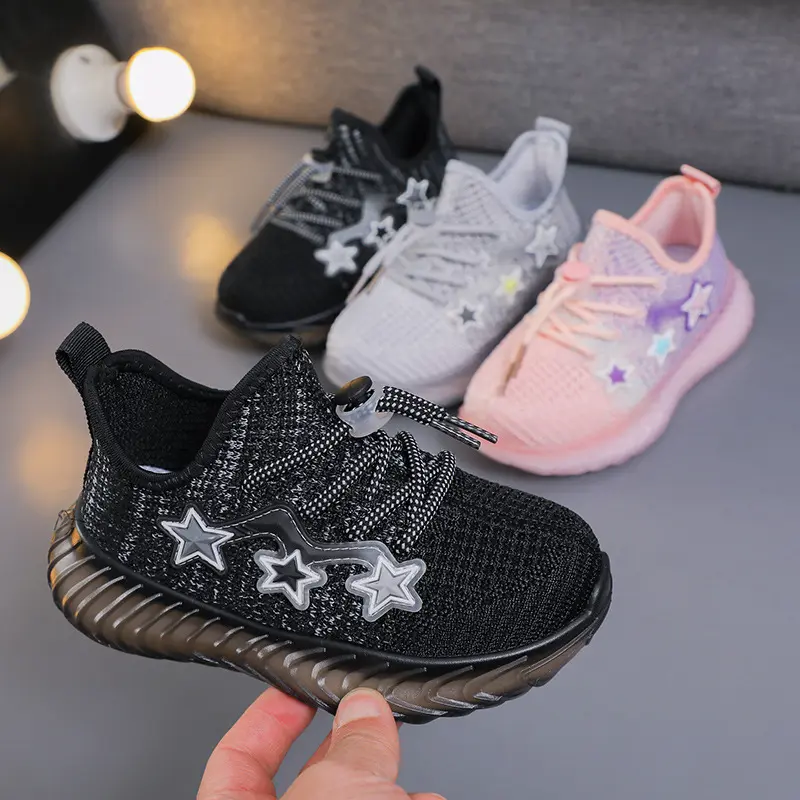 2025 Boys' shoes for children's sports shoes 2025 new style flying mesh breathable running shoes for girls' shoes