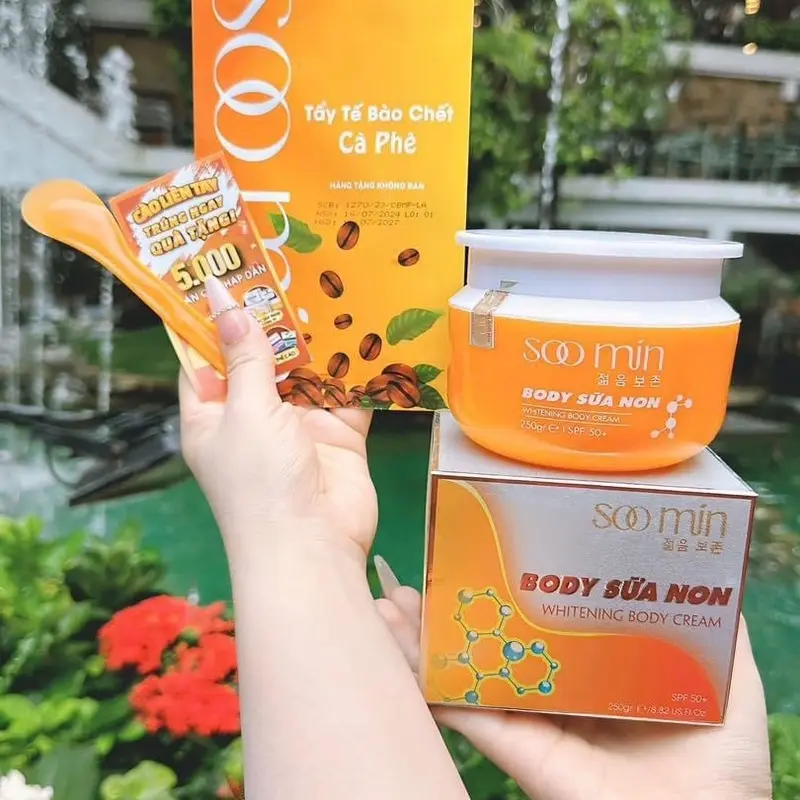 Combo 2 Hộp ￼Kem Body  Sữa  Non  Soon Min Hàn Quốc Giúp Trắng Da , Phục Hồi Da Hư Tổn, Chống Nắng 6