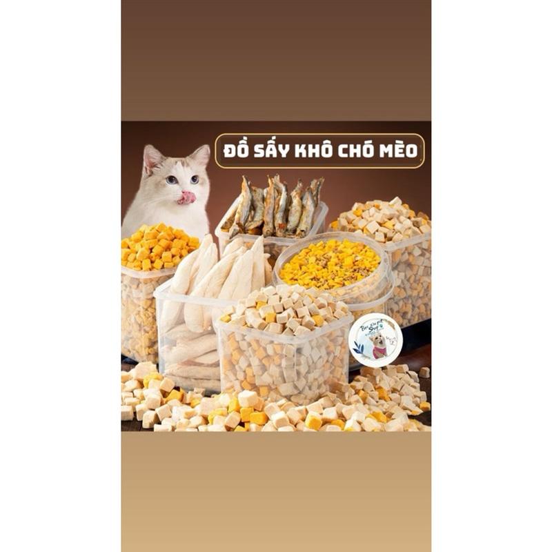 Gà sấy mix vị, đồ sấy khô cho chó, mèo mix hỗn hợp [Hàng loại I] 1