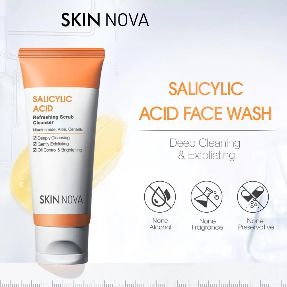 SKINNOVA Salicylic Acid Refreshing Gentle Cleanser, Salicylic Acid ,  Acne Treatment Cleanser for Acne-prone Skin 75ML