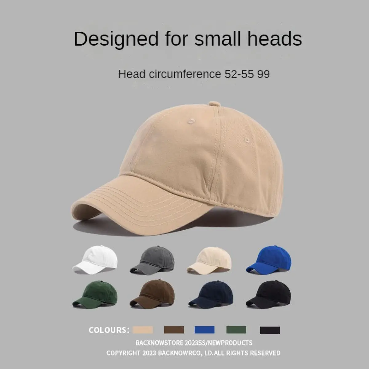 Small head bib hat WOMEN'S summer sun hat casual small size soft top cap shallow top small xs52 baseball cap men