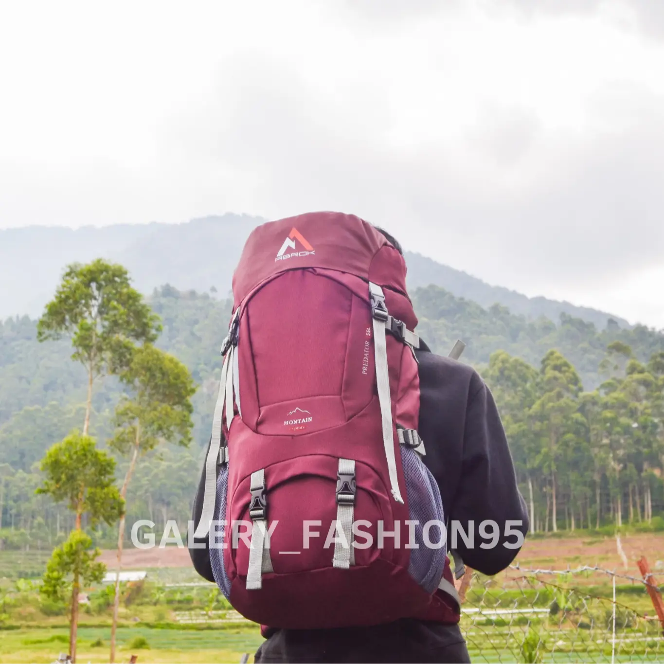 TAS CARRIER 55L MOUNTAIN / CARRIER GUNUNG/ HIKING /CAMPING/TAS GUNUNG Uniseks Anti Air Uniseks ransel