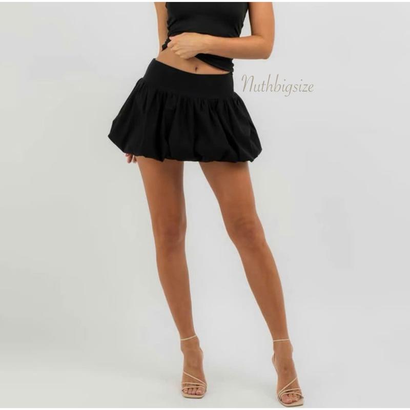 [BIGSIZE 50-100KG] Quần short bí ngô bigsize giả chân váy dáng xoè bồng cạp trễ định hình che bụng 6